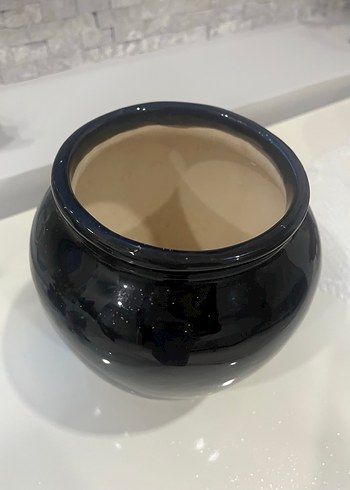 Siyah Parlak Seramik Vazo - Görsel 2