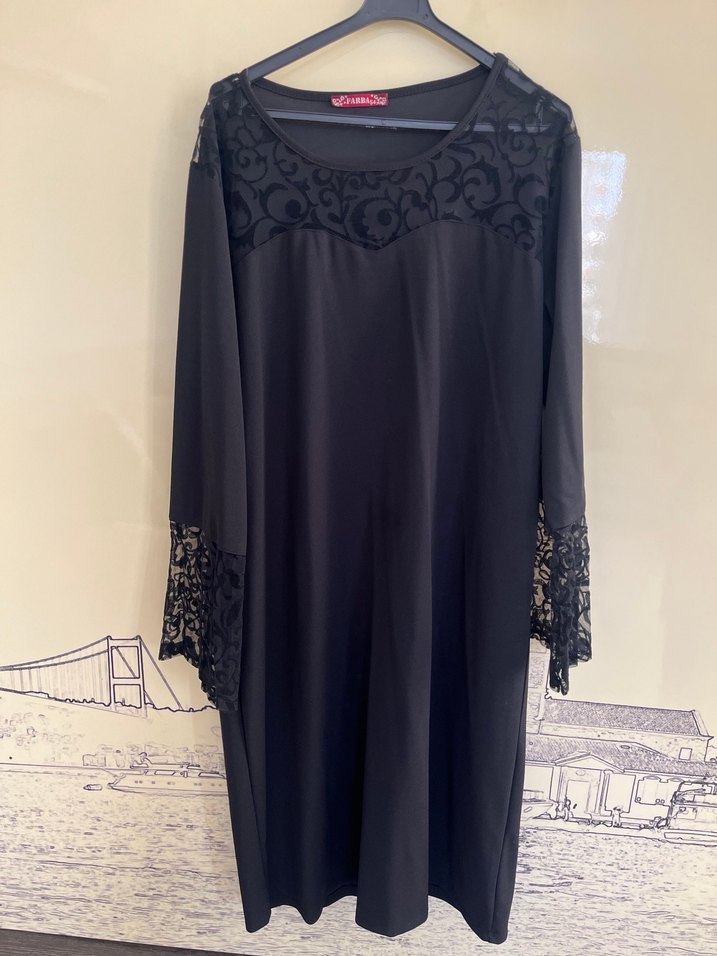 Dantel Detaylı Siyah Elbise - Görsel 3