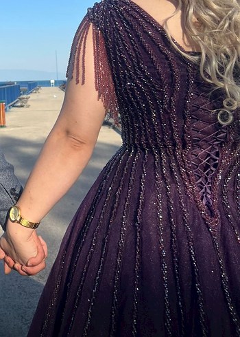 Mürdüm renk nişanlık - Görsel 6