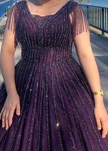 Mürdüm renk nişanlık - Görsel 4