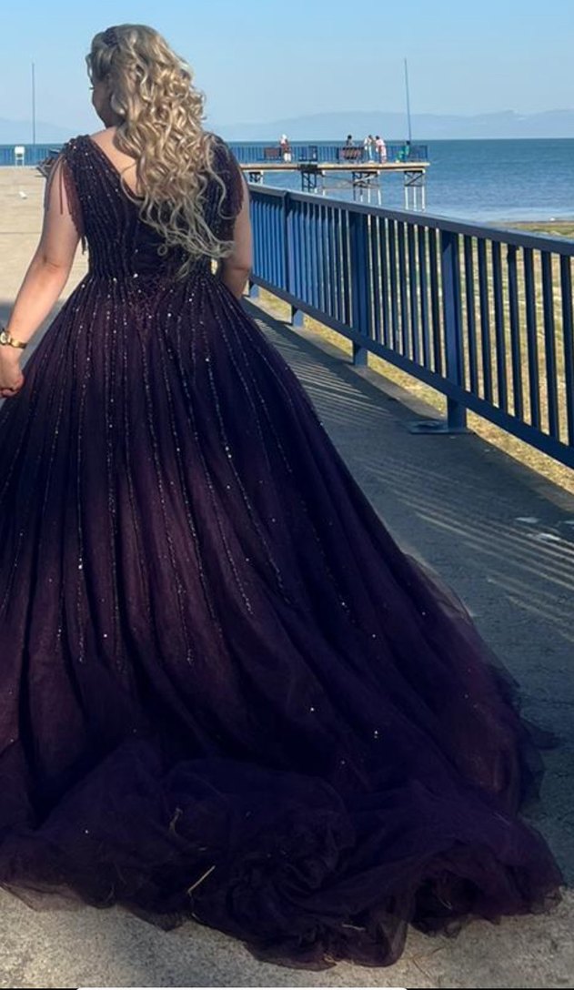 Mürdüm renk nişanlık - Görsel 5