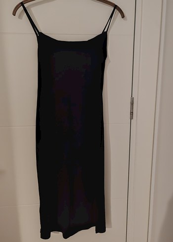 Siyah Uzun Sade Kadın Elbise - Görsel 2