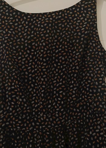 Siyah V Yaka Midi Elbise - Görsel 3