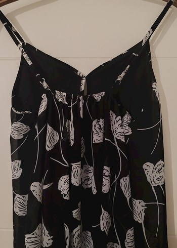 Desenli Siyah Kadın Uzun elbise - Görsel 4