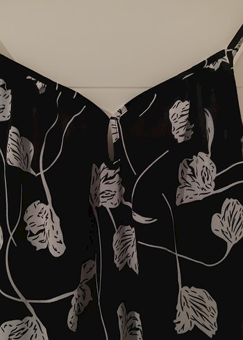 Desenli Siyah Kadın Uzun elbise - Görsel 2