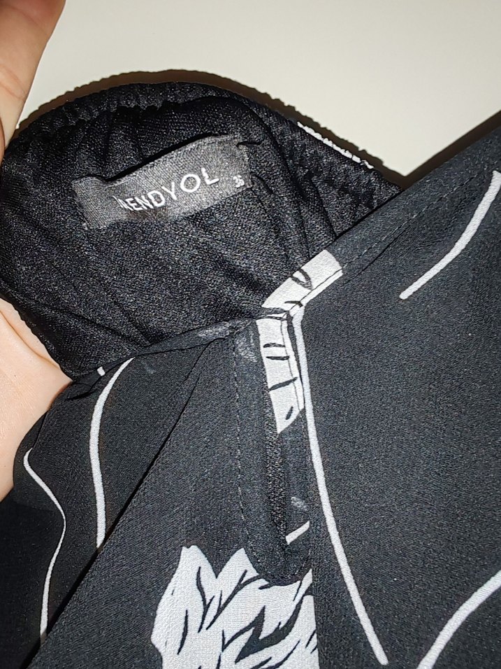 Desenli Siyah Kadın Uzun elbise - Görsel 5