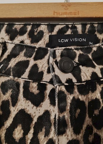 Kahverengi Leopar Desenli Kadın Kumaş Pantolon - Görsel 3