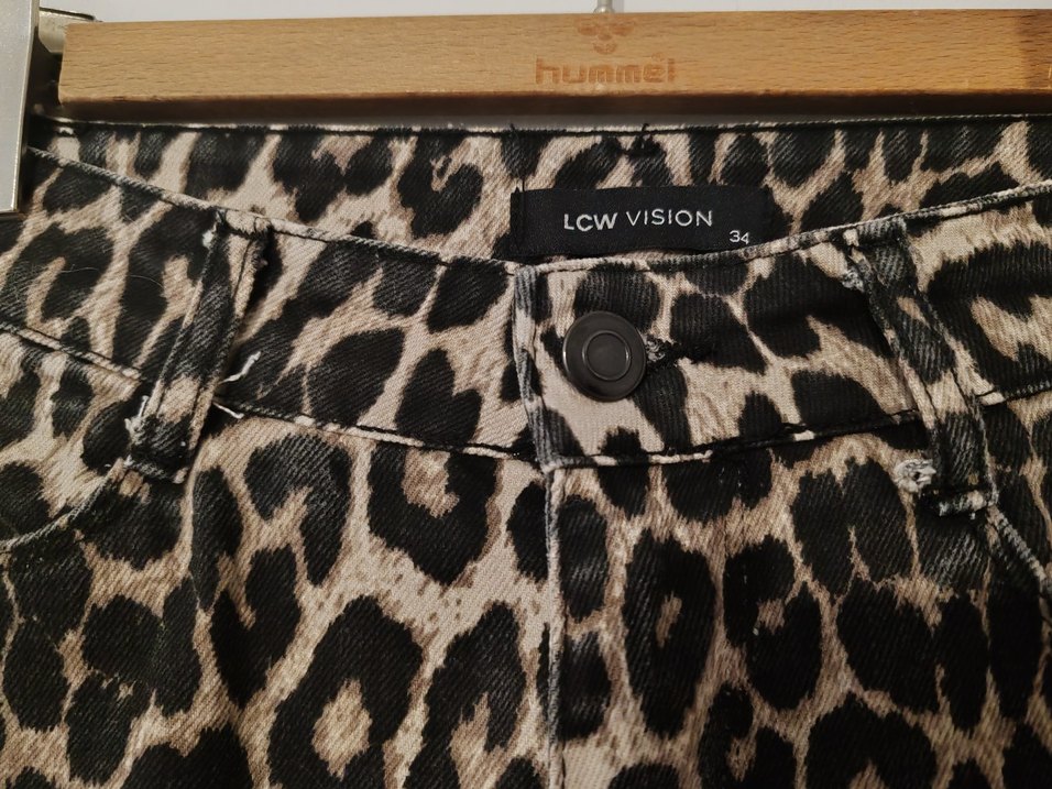 Kahverengi Leopar Desenli Kadın Kumaş Pantolon - Görsel 3