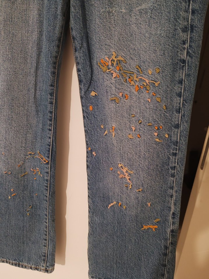 Nakış Detaylı Rahat Kesim Kadın Kot Pantolon - Görsel 3