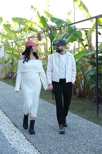 Trendyol & Milla Beyaz triko elbise