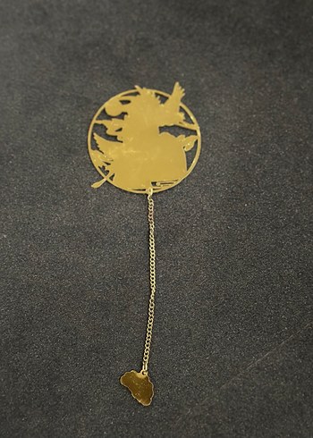 Altın Renkli Nakışlı Püsküllü Broş-Kitap Ayracı - Görsel 3