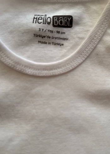Bebek Beyaz Kısa Kollu Pamuklu Body - Görsel 2