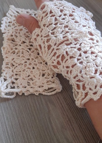 Bohem Tarzı Örgü Dantel Eldiven - Görsel 2