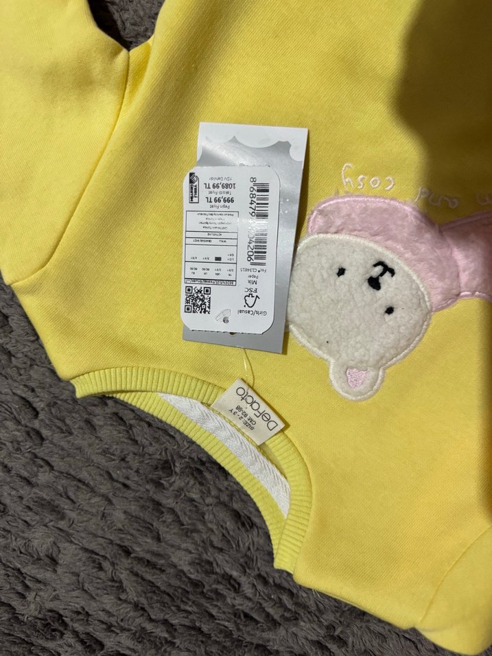 Sarı Kız Çocuk Eşofman Takımı - Görsel 3