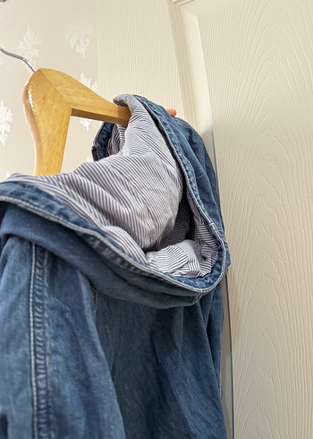 s Beden mavi Renk Kadın Mavi Denim Uzun Kollu Ceket