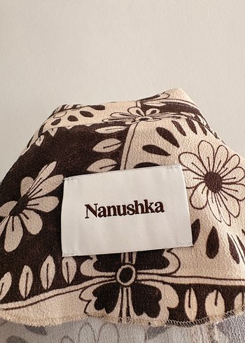 Nanushka Uzun Kollu Bohem Vintage Kadın Gömlek - Görsel 4