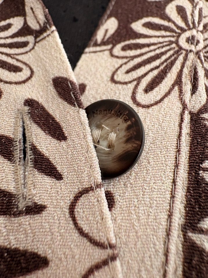 Nanushka Uzun Kollu Bohem Vintage Kadın Gömlek - Görsel 3