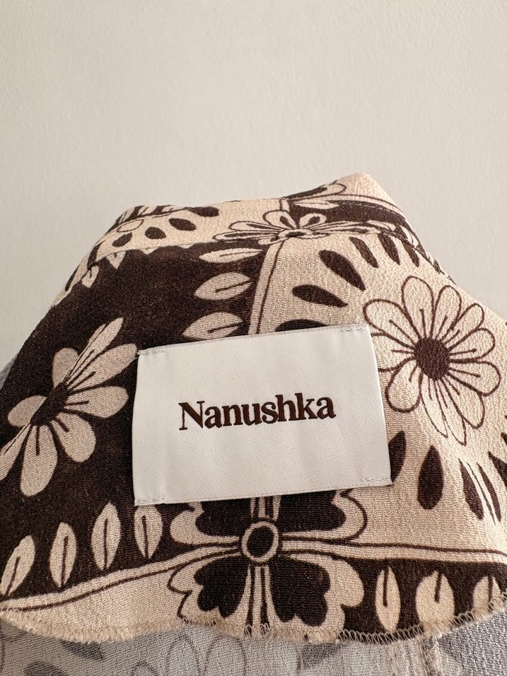 Nanushka Uzun Kollu Bohem Vintage Kadın Gömlek - Görsel 4