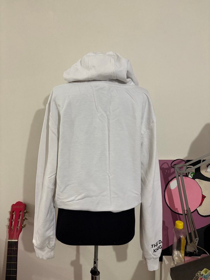 Kapüşonlu Baskılı Beyaz Kadın Sweatshirt - Görsel 2