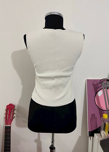 Baskılı Kadın Kolsuz Midi y2k üst - Görsel 2