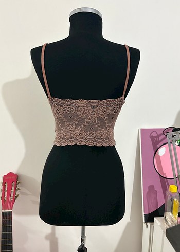 Dantel Detaylı Mini Bej Bralet - Görsel 2