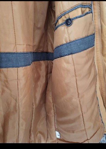 Bej Düğmeli Erkek Süet Ceket - Görsel 6