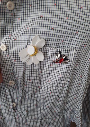 Gri Uzun Kollu Düğmeli elbise - Görsel 5