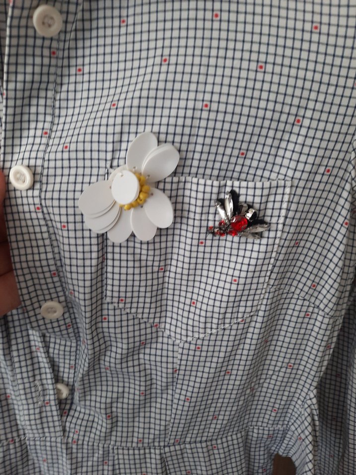 Gri Uzun Kollu Düğmeli elbise - Görsel 5