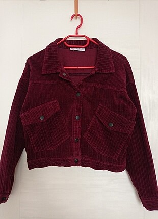 s Beden bordo Renk Fitilli kadife vintage ceket cep detay croptop crop kalite kalın