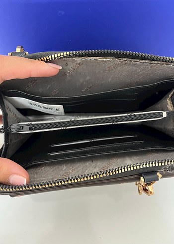 Beden Zincir Detaylı Kahverengi Deri Kadın Clutch Çanta