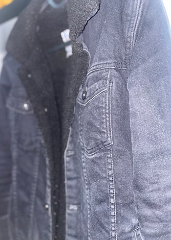 Erkek Siyah Düğmeli Denim Ceket - Görsel 3