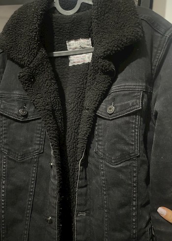 Erkek Siyah Düğmeli Denim Ceket - Görsel 5