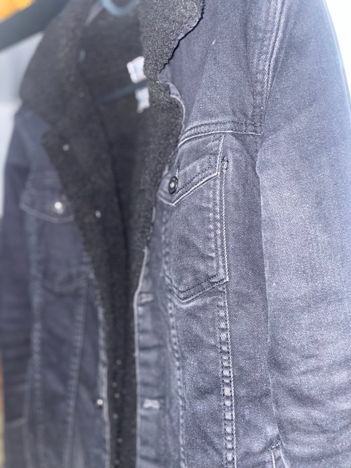 Erkek Siyah Düğmeli Denim Ceket - Görsel 3