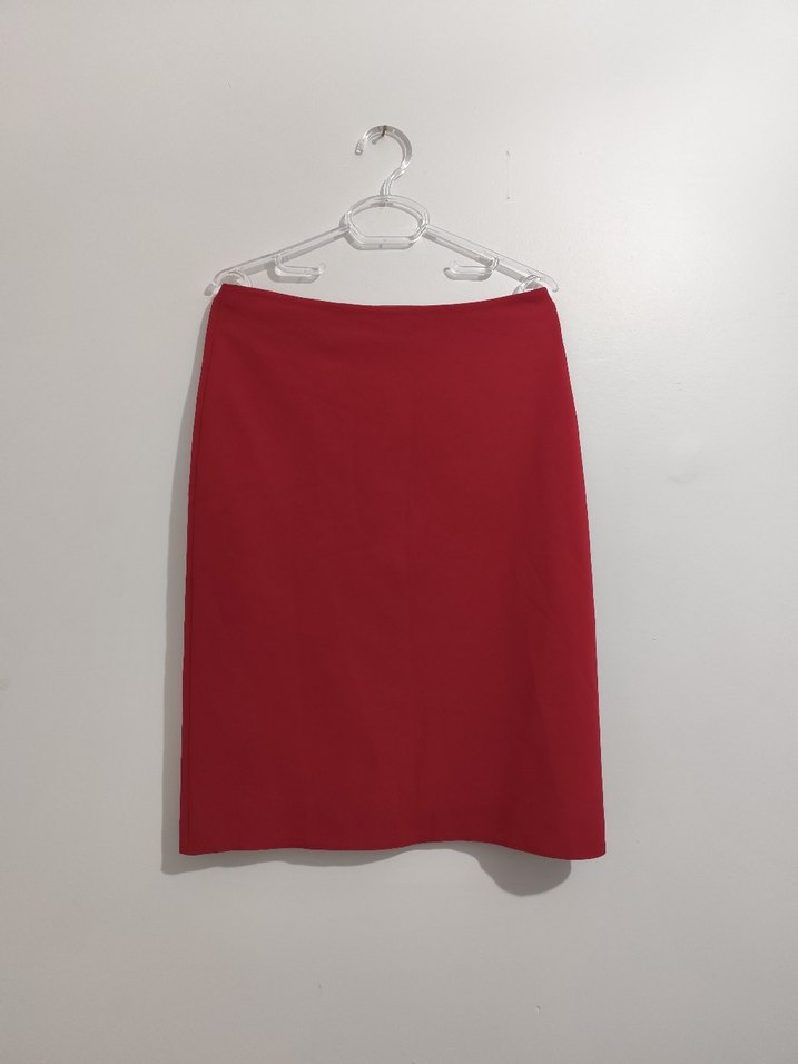 Kırmızı Drapeli Midi Hamile Eteği - Görsel 2