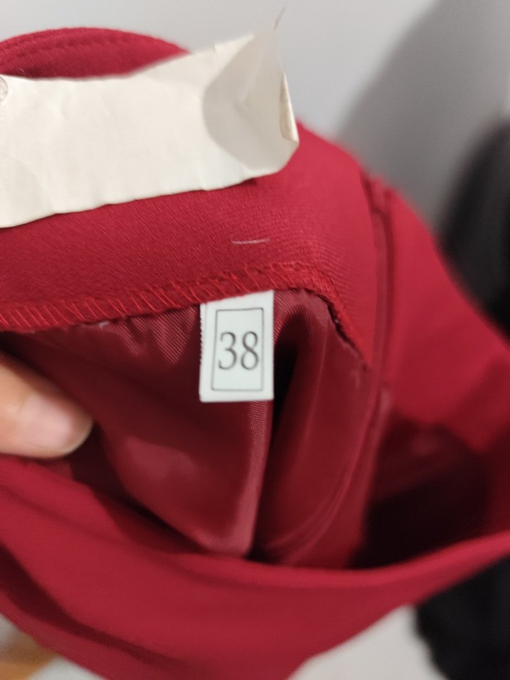 Kırmızı Drapeli Midi Hamile Eteği - Görsel 3