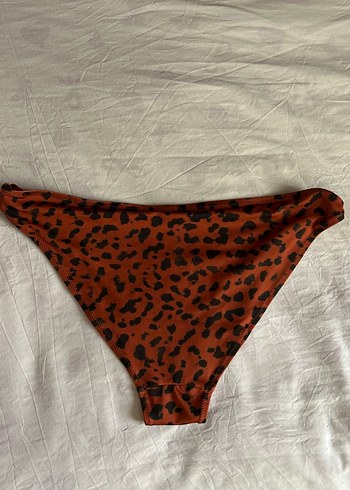 44 Beden Kahverengi Leopar Desenli Kadın Bikini Altı