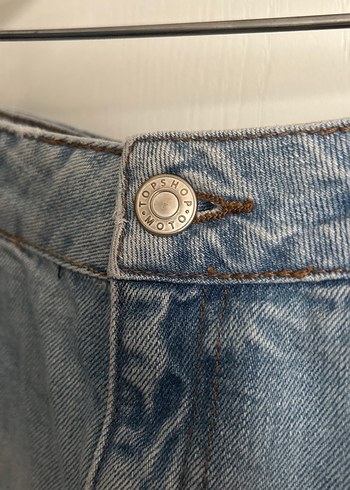 Topshop Açık Mavi Yırtık Mini Denim Şort