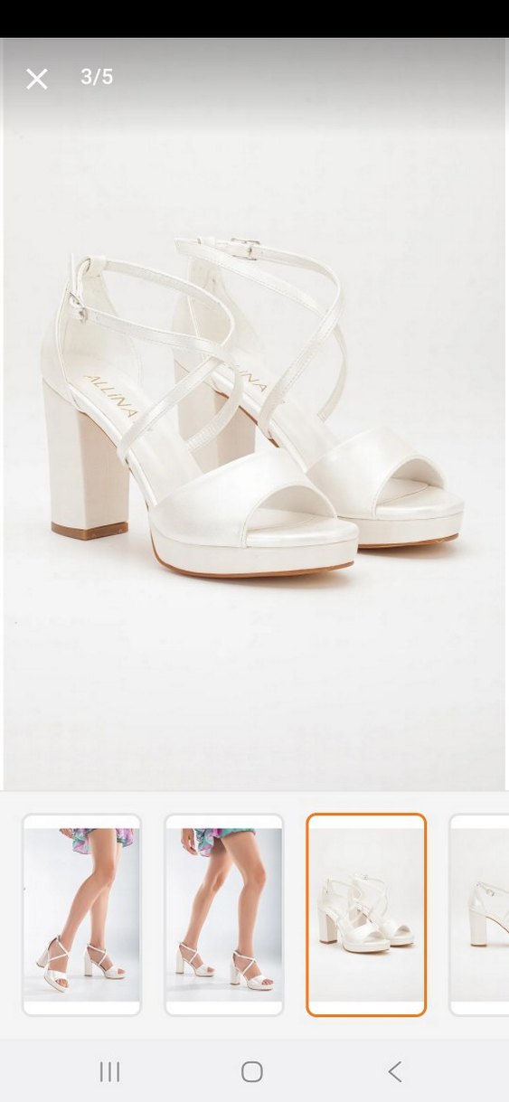 Beyaz Tokalı Platform Topuklu Kadın Abiye Ayakkabı - Görsel 5