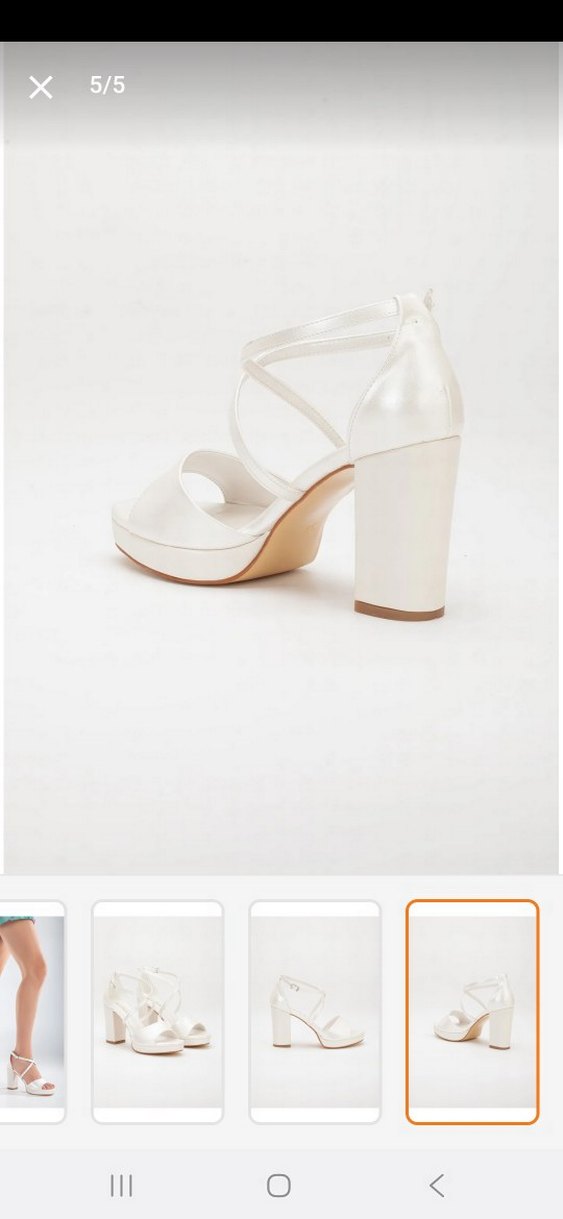 Beyaz Tokalı Platform Topuklu Kadın Abiye Ayakkabı - Görsel 3