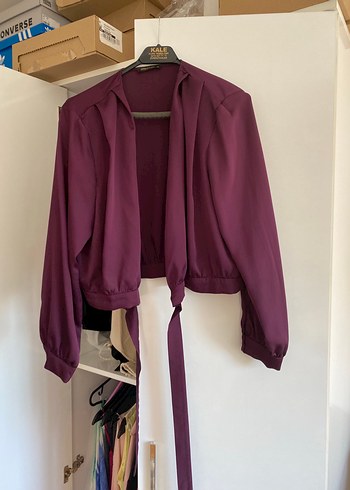 Bordo Kuşaklı Bluz