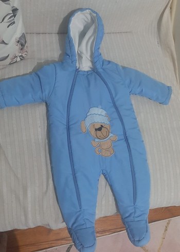 Mavi Bebek Tulum Kapüşonlu Fermuarlı - Görsel 2