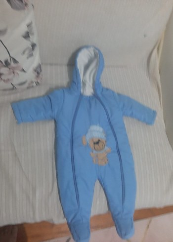 Mavi Bebek Tulum Kapüşonlu Fermuarlı - Görsel 3