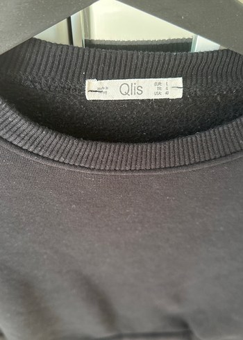 l Beden Siyah Minimalist Crop Sweatshirt