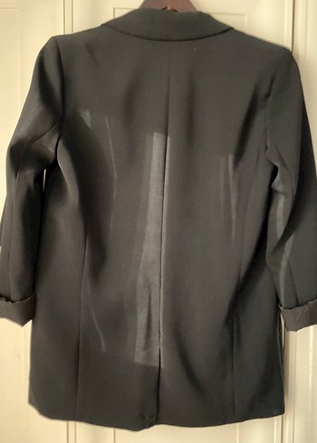 Pull and Bear Siyah Düğmeli Kadın Midi Blazer