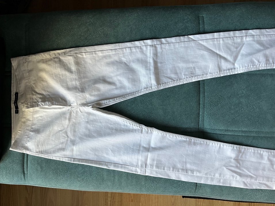 Beyaz Kadın Pamuklu dar pantolon - Görsel 2