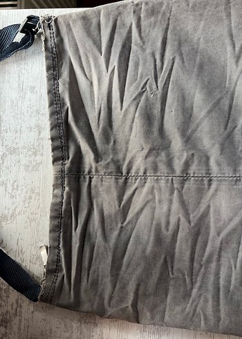 Gri Denim Düğmeli Nakışlı Kadın Çanta - Görsel 2