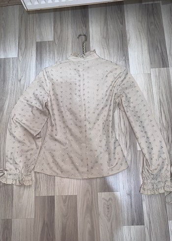 American Vintage Vintage Bohem Nakışlı Bej Kadın Gömlek