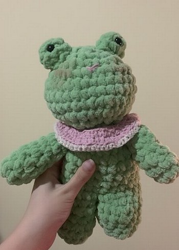 Pastel Yeşil Peluş Kurbağa Oyuncak - Görsel 2