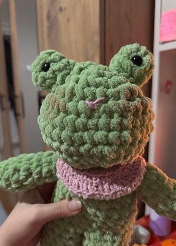 Pastel Yeşil Peluş Kurbağa Oyuncak - Görsel 6