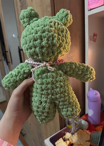 Pastel Yeşil Peluş Kurbağa Oyuncak - Görsel 7